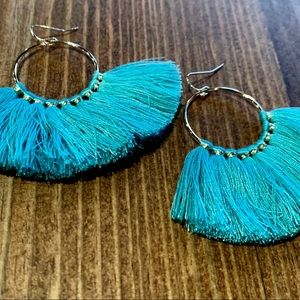 Turquoise fringe earrings w/Sterling Silver wires